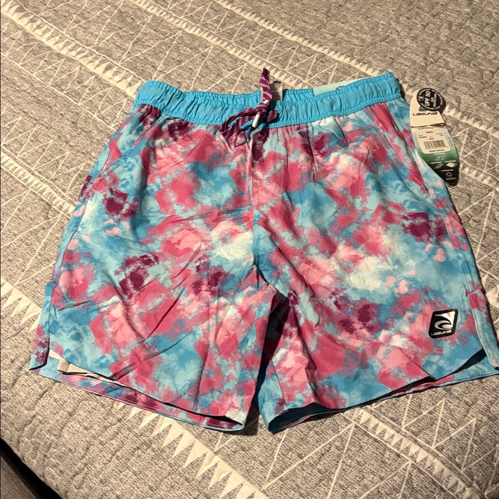 NWT Laguna Colorful Tie-Dye Swim Shorts